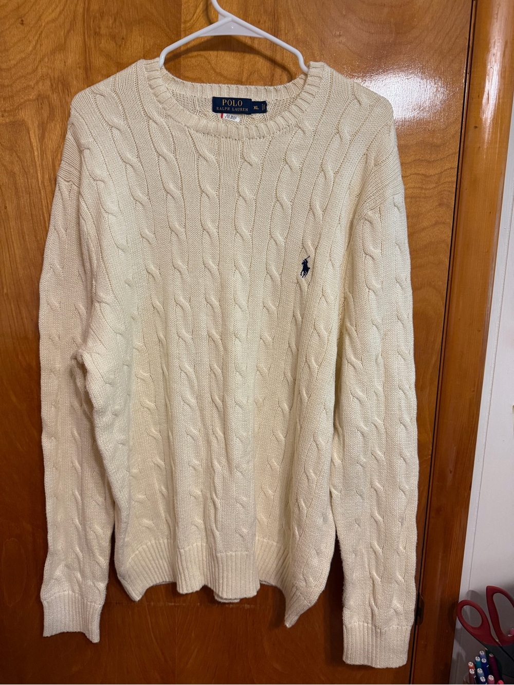Polo by Ralph Lauren Ivory Cable-Knit Crewneck Sweater